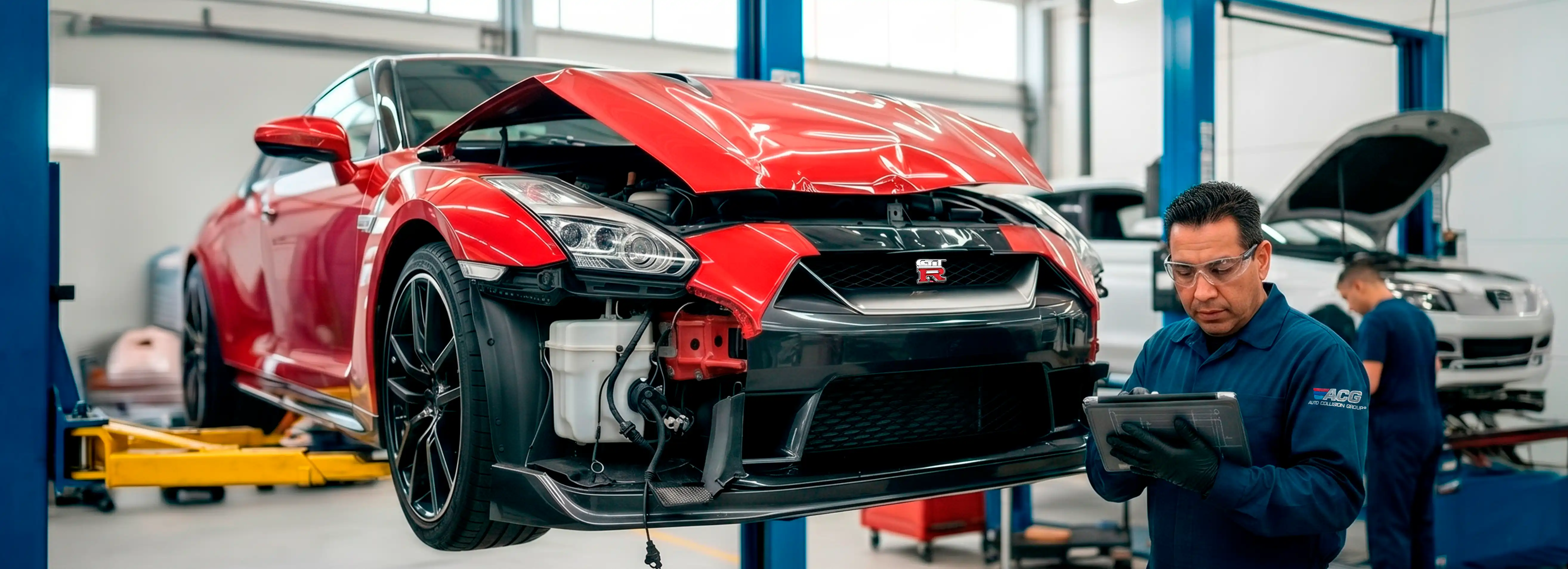 Certified technician performing collision repair at Auto Collision Group El Cajon