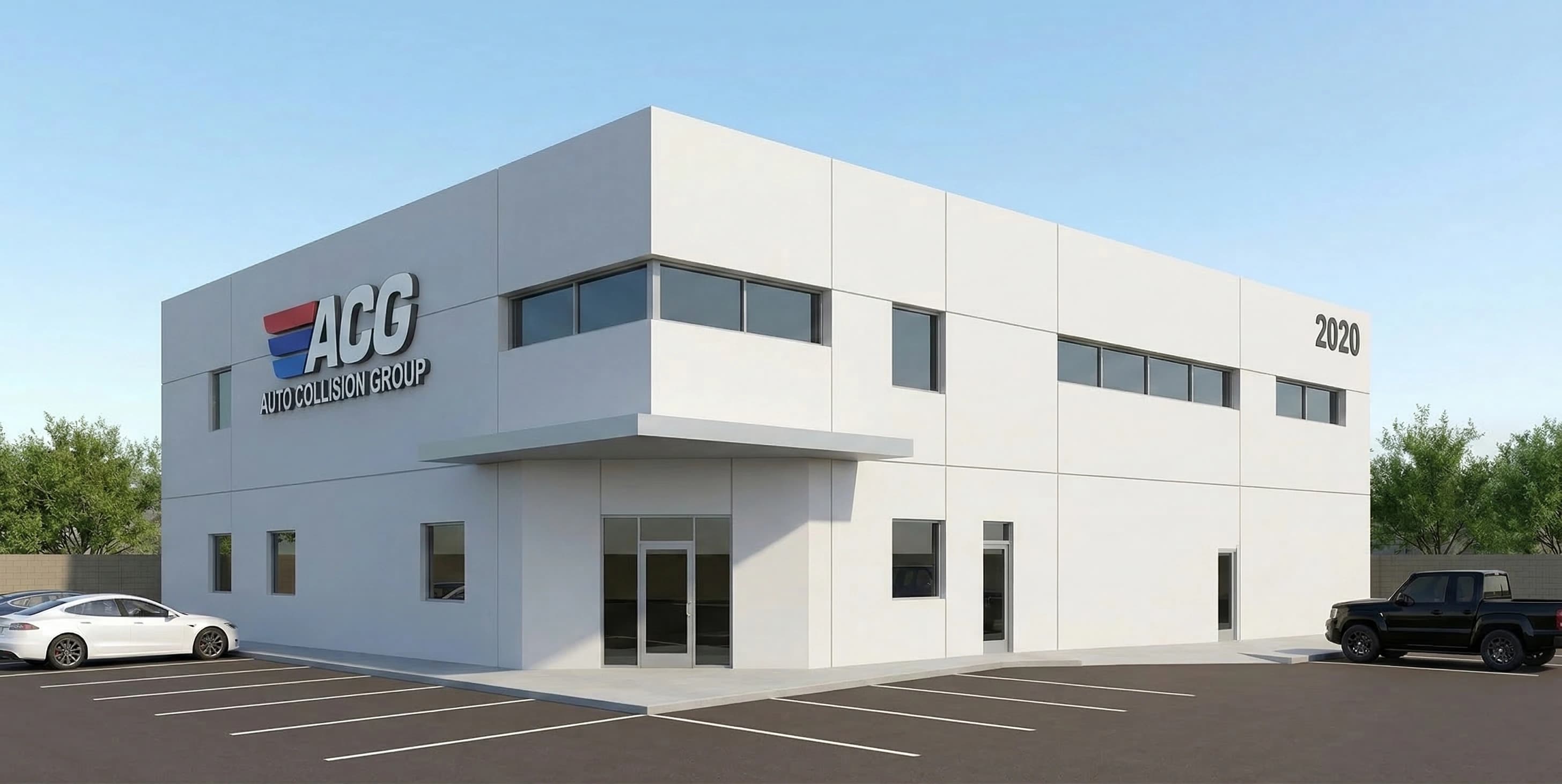 Exterior del taller certificado de Auto Collision Group en Rancho Cucamonga
