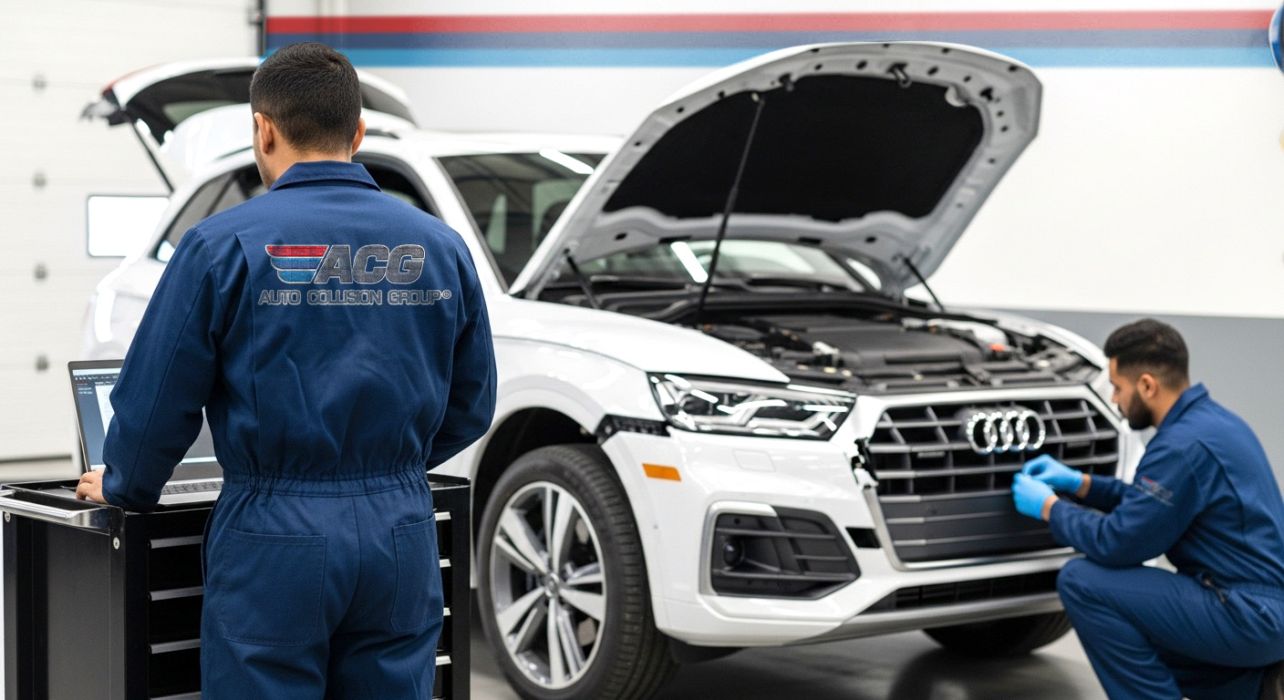 Mechanic working on a car