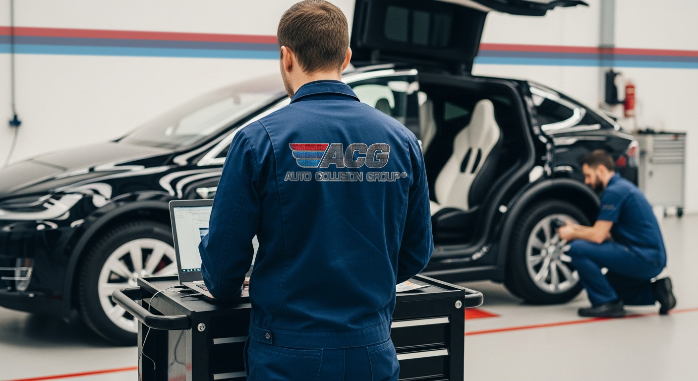 Mechanic working on a car