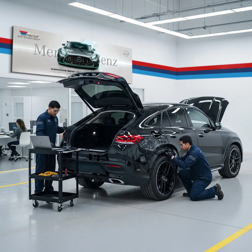 Mechanic working on a car