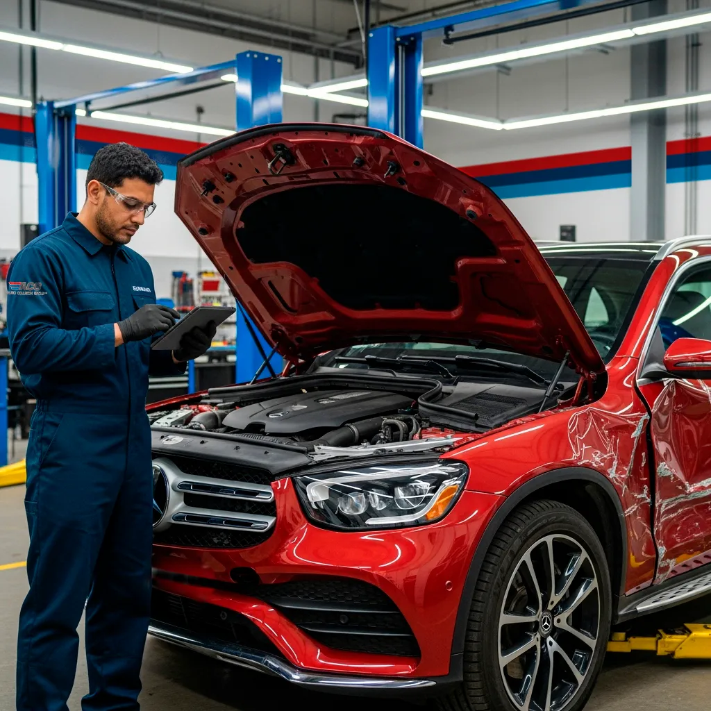 Mechanic working on a car